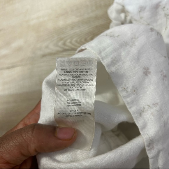 Aritzia Wilfred Organic Linen Wander Cropped White Floral Blouse - Picture 5 of 7